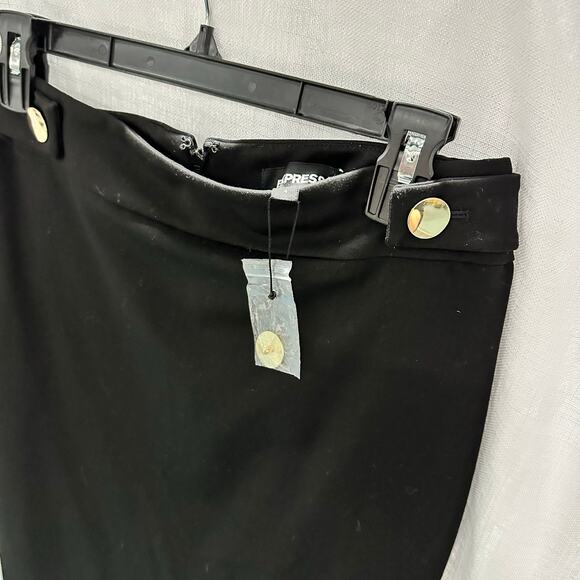 Express Women's Size 4R High Waist Gold Button Accented Pencil Skirt - Picture 3 of 4